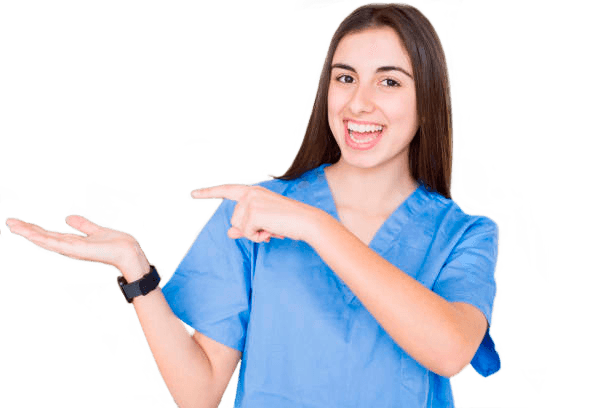 Healthcare professional with patient